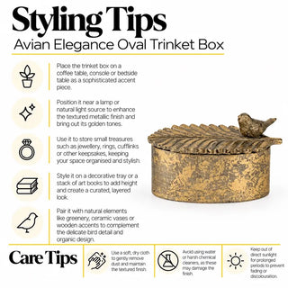 Avian elegance oval trinket box styling tips and care tips