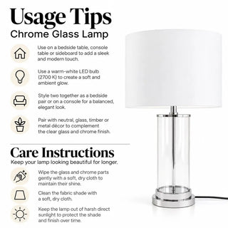 Chrome glass lamp usage tips and care instructions