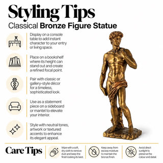 Classical bronze figure statue styling tips and care tips