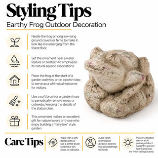 Earthy frog outdoor decoration styling tips and care tips