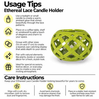 Ethereal lace candle holder usage tips and care instructions