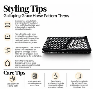 Galloping grace horse pattern throw styling tips and care tips