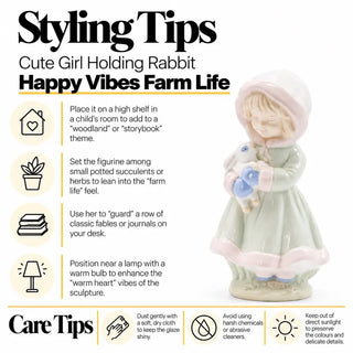 Girl holding rabbit figurine styling tips and care tips