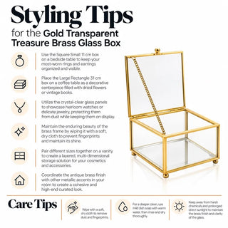 Gold brass glass treasure box styling tips and care tips