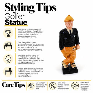 Golfer statue styling tips and care tips