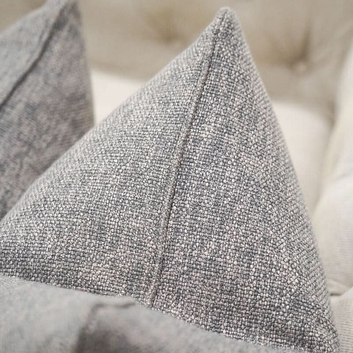 Grey Woven Textured Cushion - Duck Feather Insert