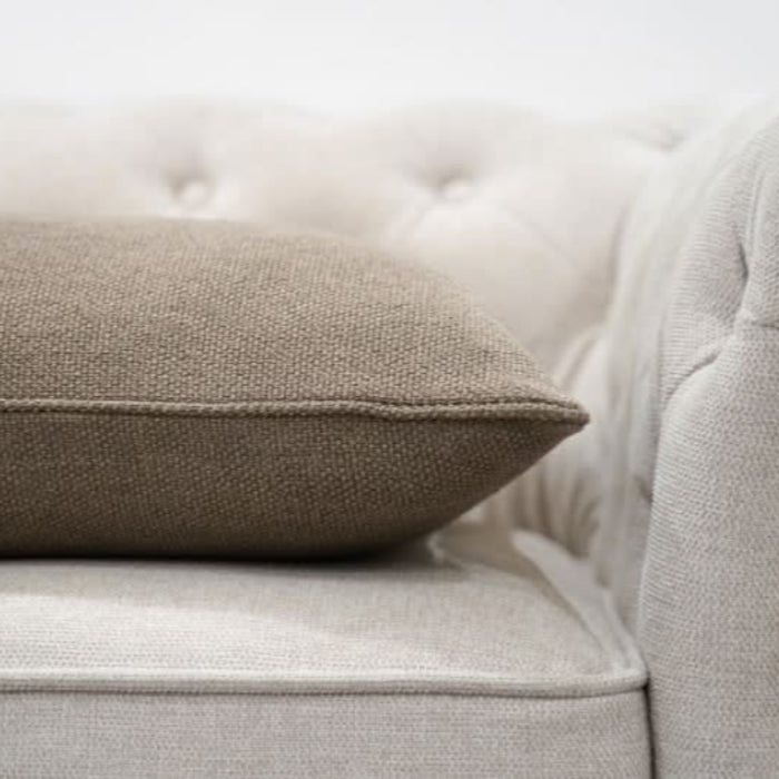 Taupe Woven Cushion - Duck Feather Insert