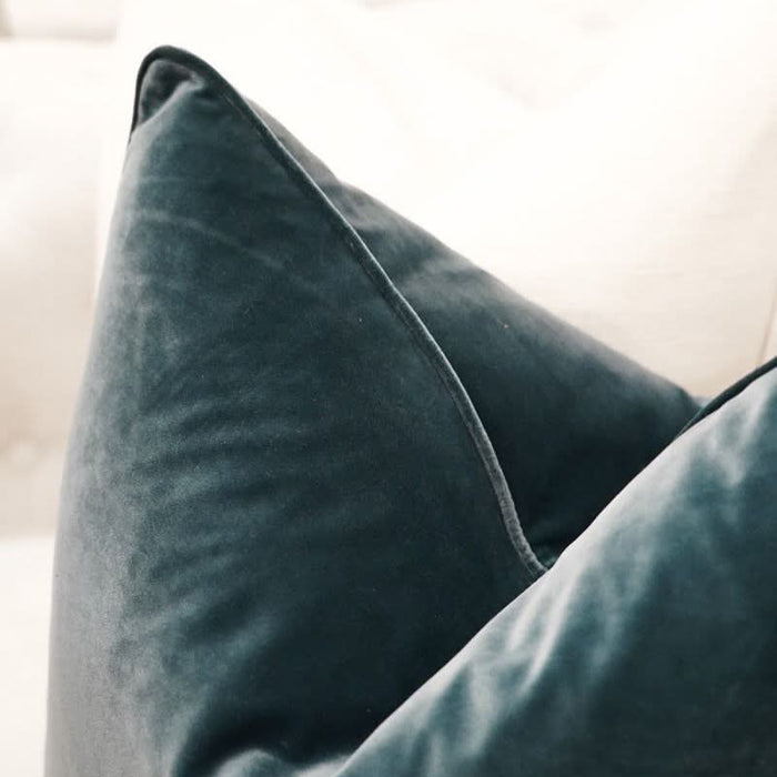 Teal Velvet Cushion - Duck Feather Insert