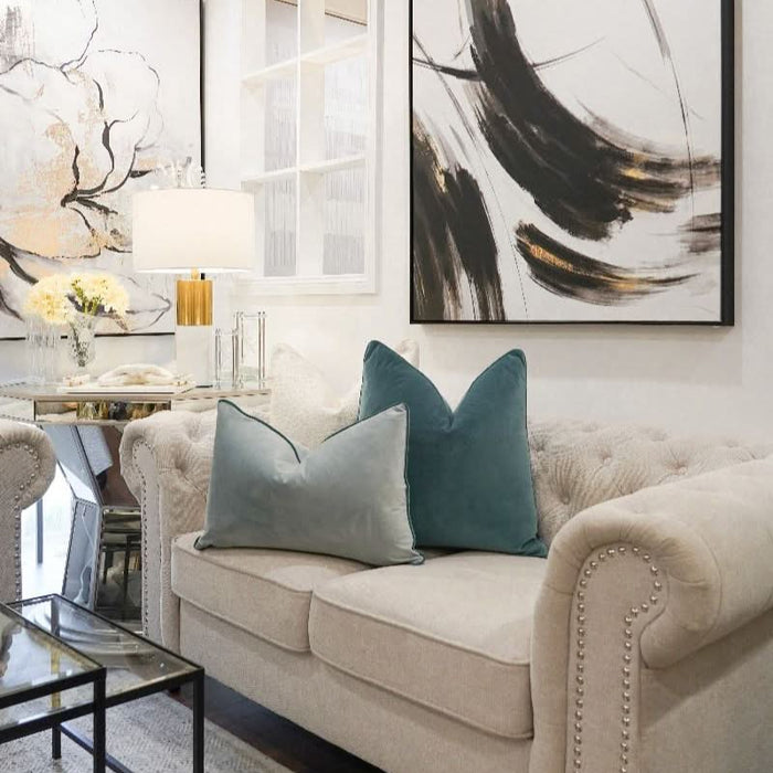 Teal Velvet Cushion - Duck Feather Insert