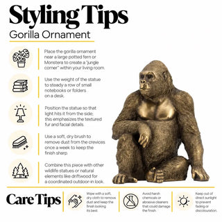 King kong gorilla ornament styling tips and care tips