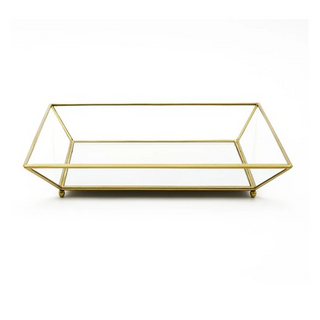 Small Brass Bevelled Glass Tray