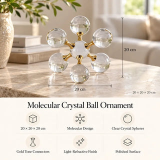 Molecular crystal ball ornament 20cm x 20cm x 20cm size and feature specifications