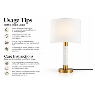 Raffle table lamp usage tips and care instructions