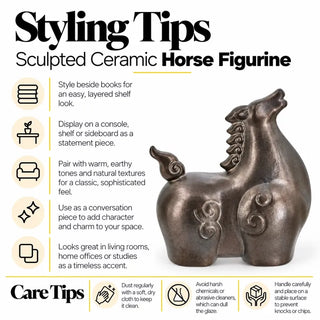 Sculpted ceramic horse figurine styling tips and care tips