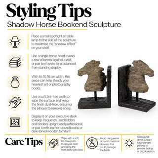 Shadow horse head bookend sculpture styling tips and care tips