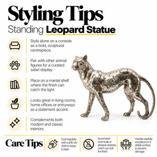 Standing leopard statue styling tips and care tips
