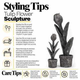 Tulip flower sculpture styling tips and care tips