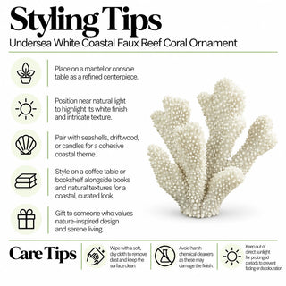 Undersea white faux reef coral ornament styling and care tips guide