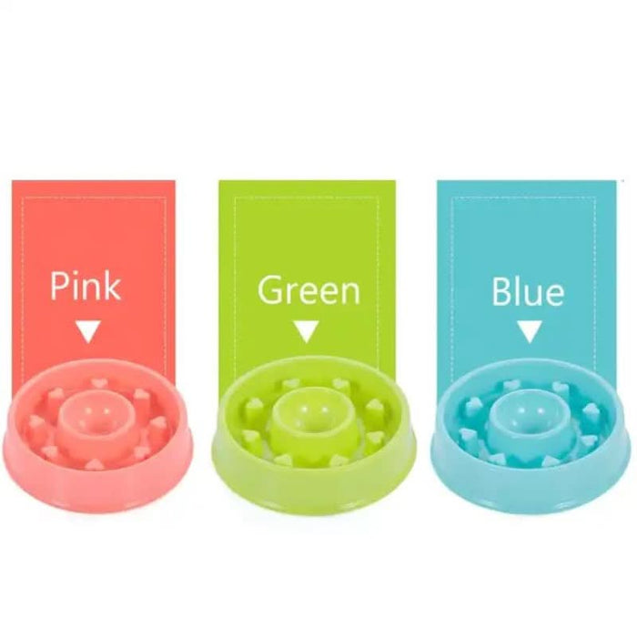 Pet-friendly slow-eating bowl in soothing blue to enhance digestion