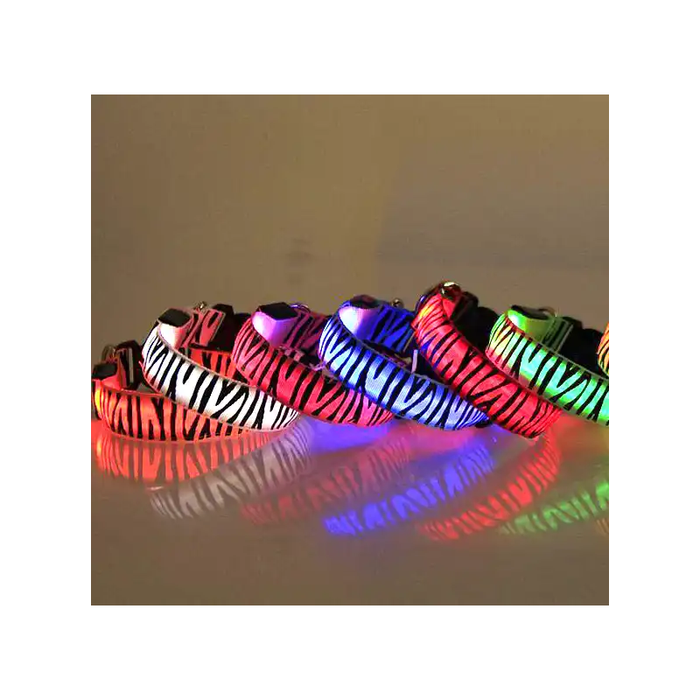 Fashionable dog collar with LED safety feature