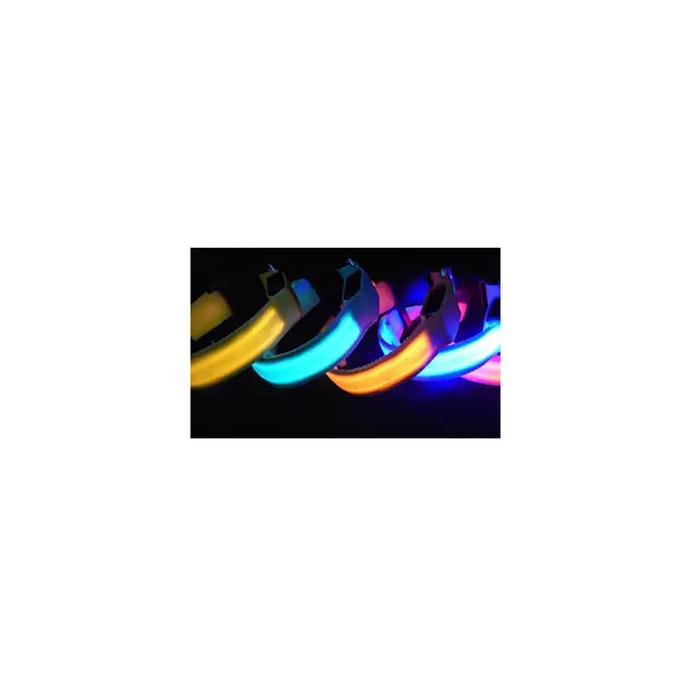 Soothing LED collar, shining like a steady guide star,