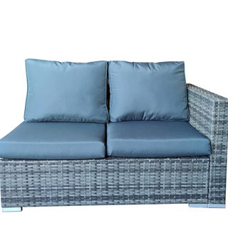 Close-up of plush cushions on the outdoor sofa, promising unparalleled comfort