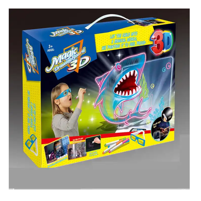 Young artist erasing artwork, ready to create anew on the 3D Magic Drawing Pad