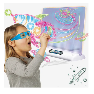Girl Drawing on the 3D Magic Drawing Pad