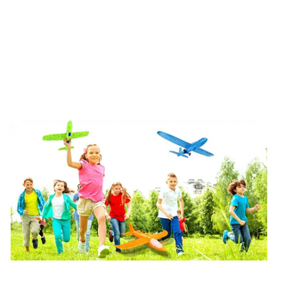 Kids Playing with Airplane Launcher Foam Glider Trio